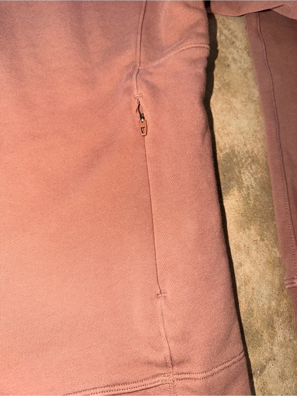 Lululemon Dusty Rose Crewneck Sweatshirt Hidden Zip Pocket Cinch Hem S